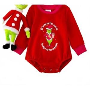 NEW KIDSCHARM girls grinchy on the inside bougie on the outside baby onesie in r